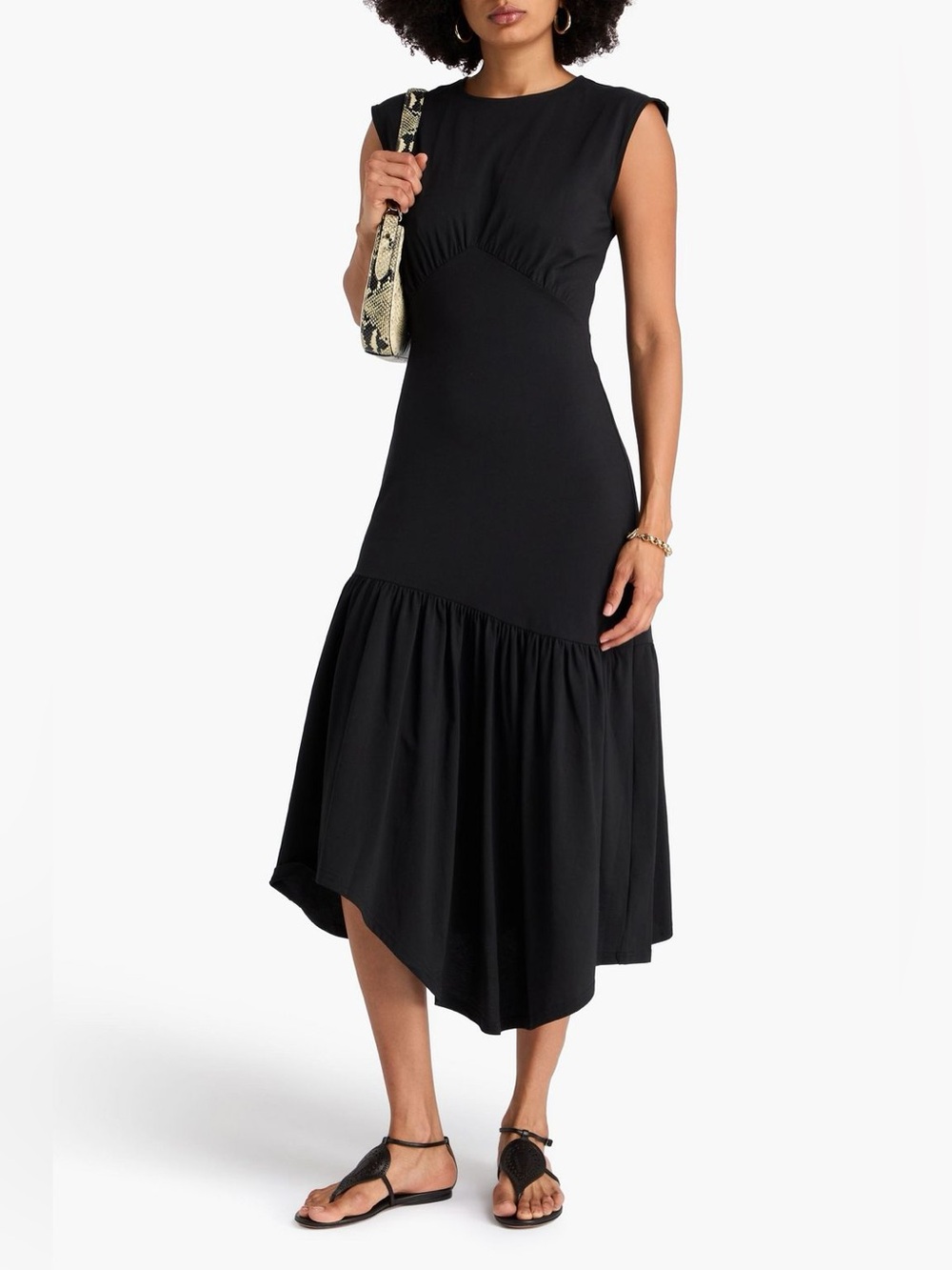 Frame The Gathered Dress Sizeβ Medium Black